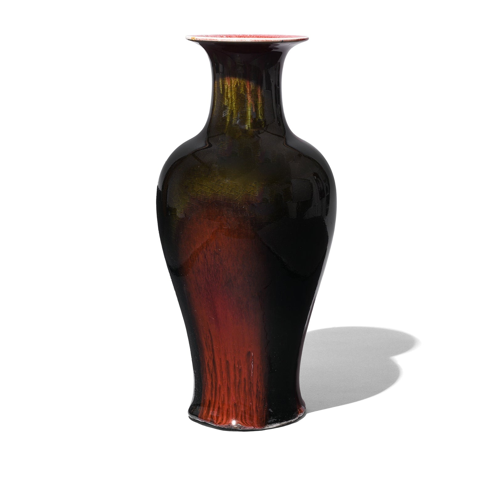 Yaobian Dark Red Flambe Porcelain Fengweizun Vase