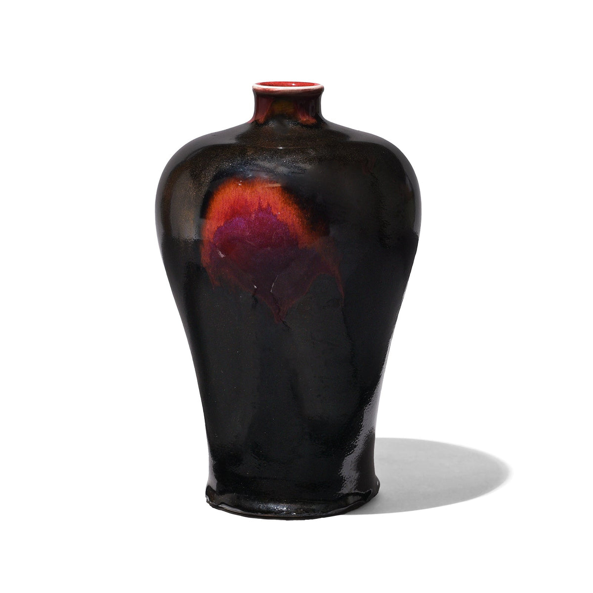 Yaobian Dark Red Flambe Porcelain Meiping Vase