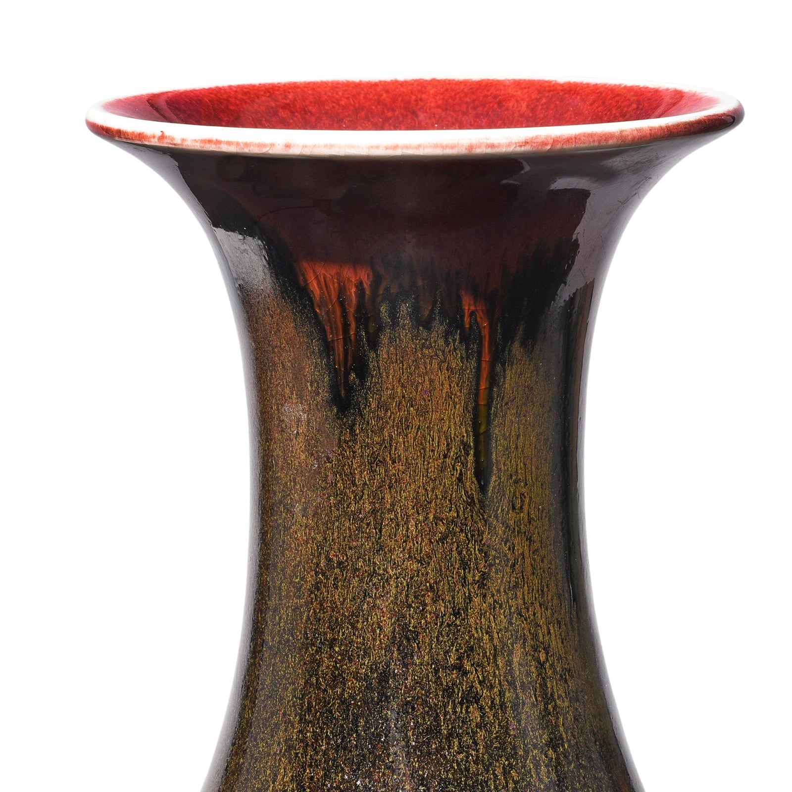 Yaobian Dark Red Flambe Porcelain Yuhuchunping Vase
