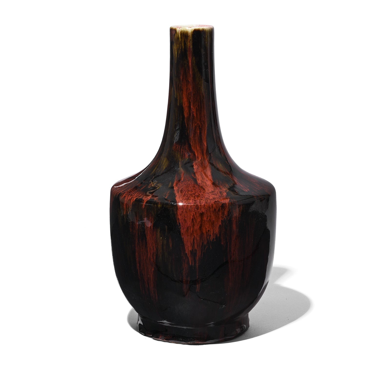 Yaobian Dark Red Flambe Porcelain Mallet Vase