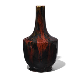 Yaobian Dark Red Flambe Porcelain Mallet Vase