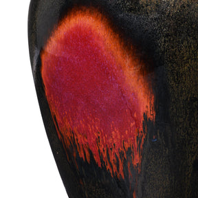 Yaobian Dark Red Flambe Porcelain Flower Vase