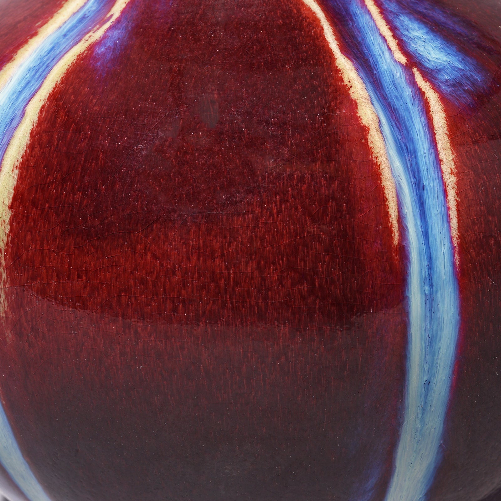 Yaobian Ice Red Flambe Porcelain Flower Vase