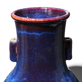 Dark Blue Yaobian Porcelain Flower Vase