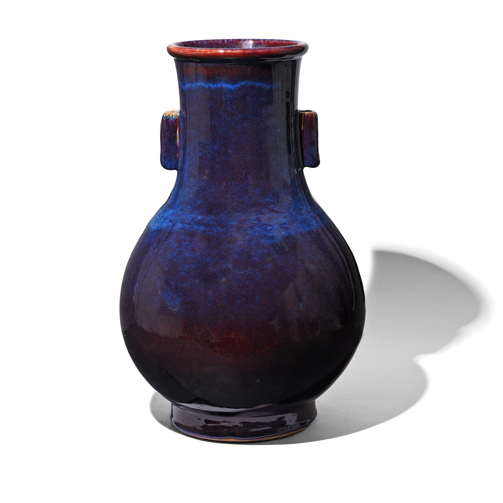 Dark Blue Yaobian Porcelain Flower Vase