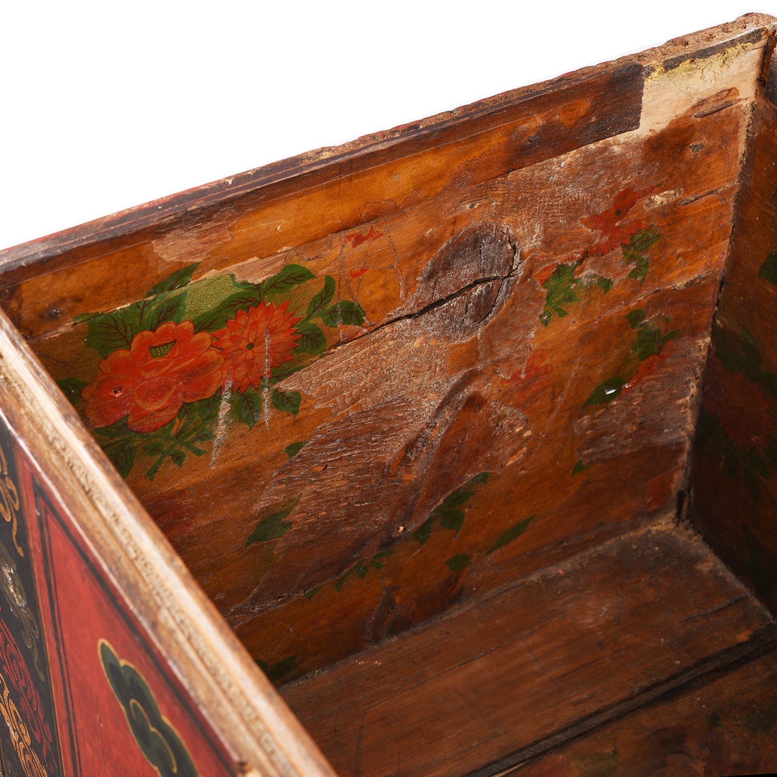 Painted Wedding Box From Shanxi - Foo Dog - Late 19th Century