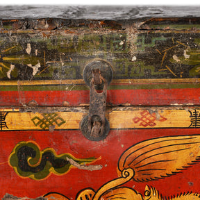 Painted Wedding Box From Shanxi - Foo Dog - Late 19th Century