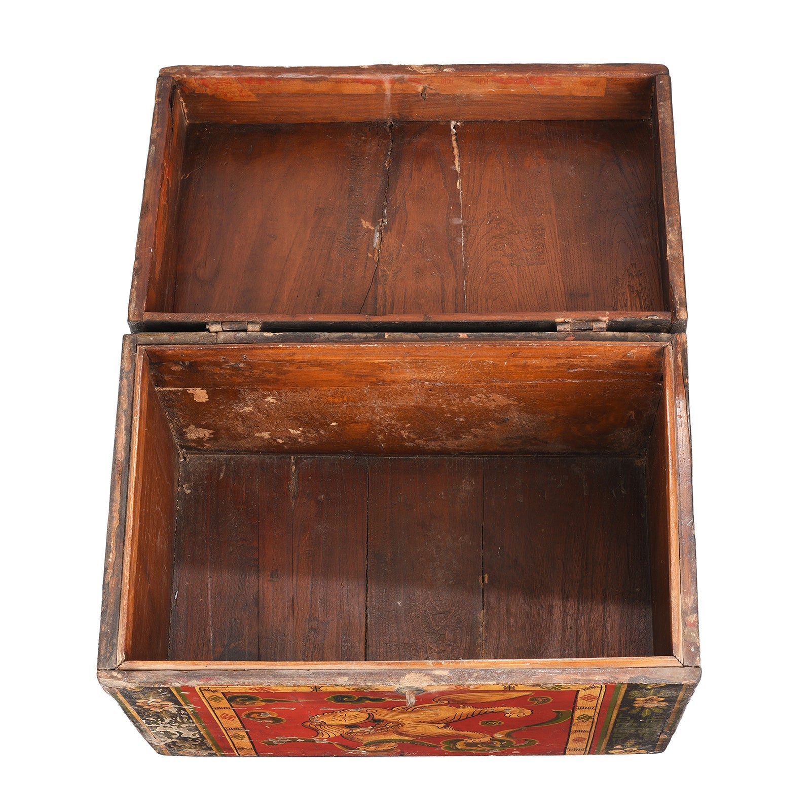 Painted Wedding Box From Shanxi - Foo Dog - Late 19th Century