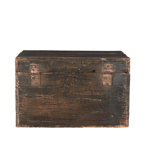 Painted Wedding Box From Shanxi - Foo Dog & Child - Late 19th Century
