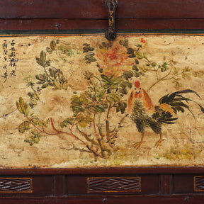 Red Painted Opera Chest From Shanxi - Ca 1900