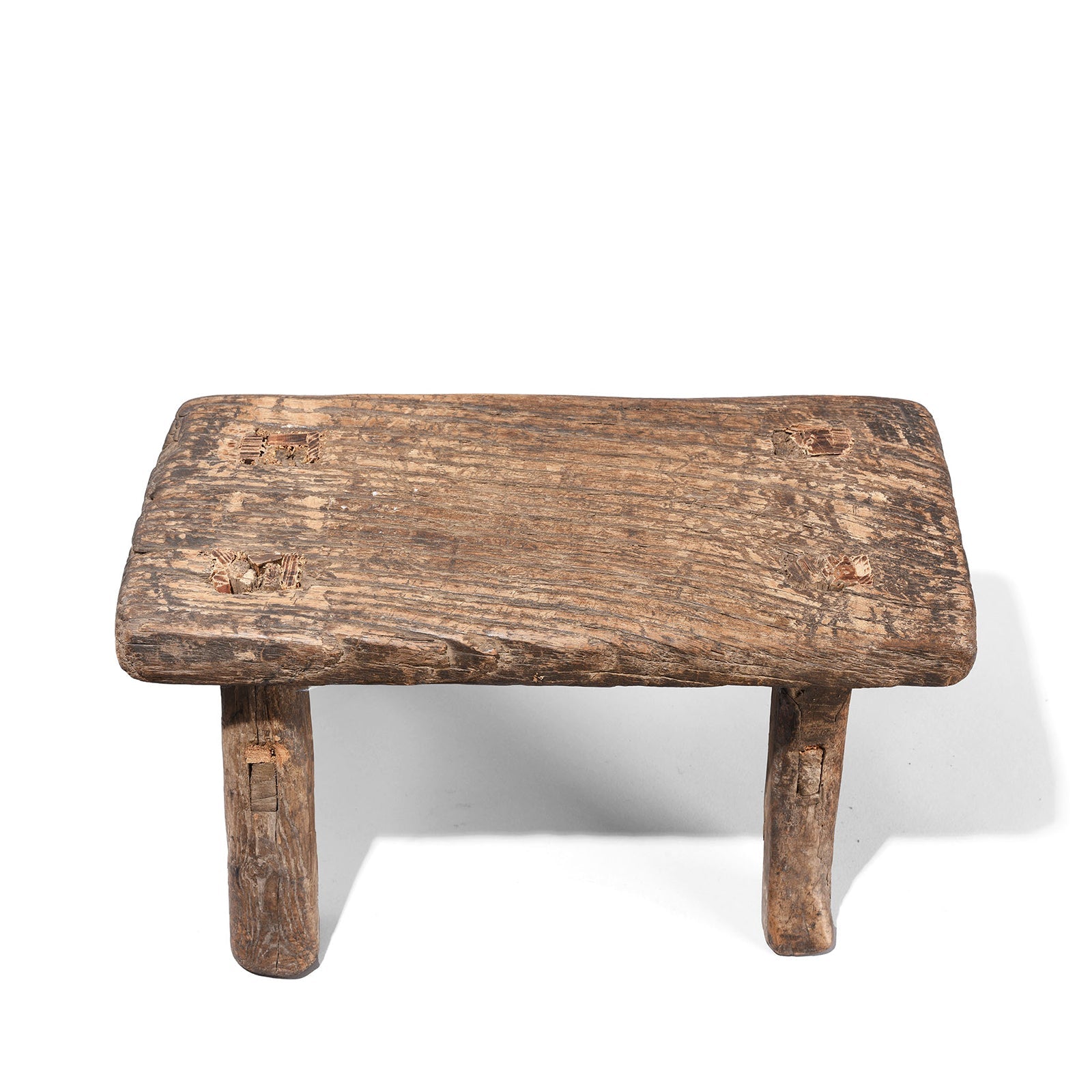 Rustic Low Farmhouse Stool From Shanxi - 19th Century