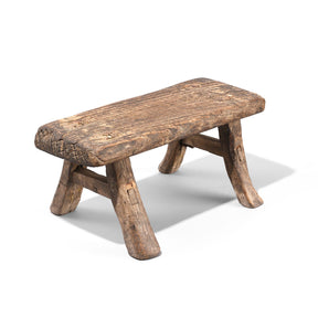 Rustic Low Farmhouse Stool From Shanxi - 19th Century