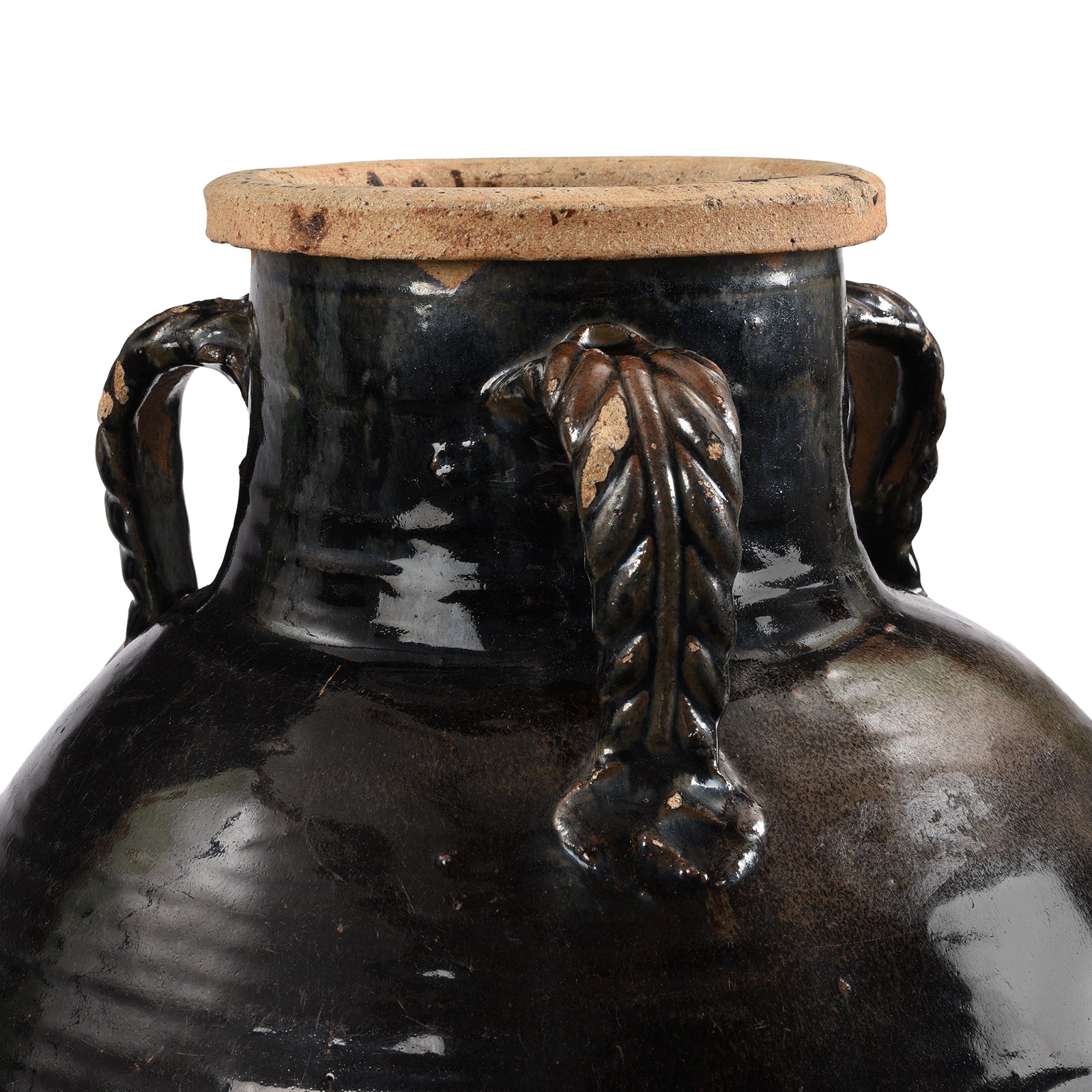 Black Glazed Stoneware Wine Jar From Hebei - 19th Century