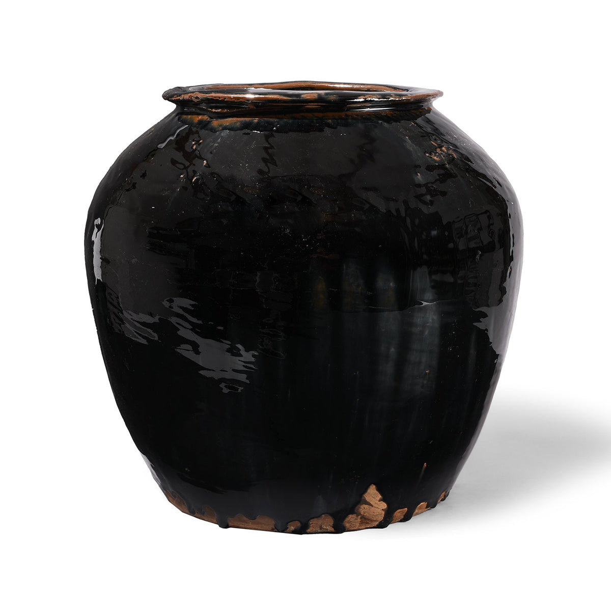 Black Glazed Wine Jar From Hebei - 19th Century