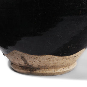 Black Glazed Stoneware Cizhou Wine Jar From Hebei - 19th Century