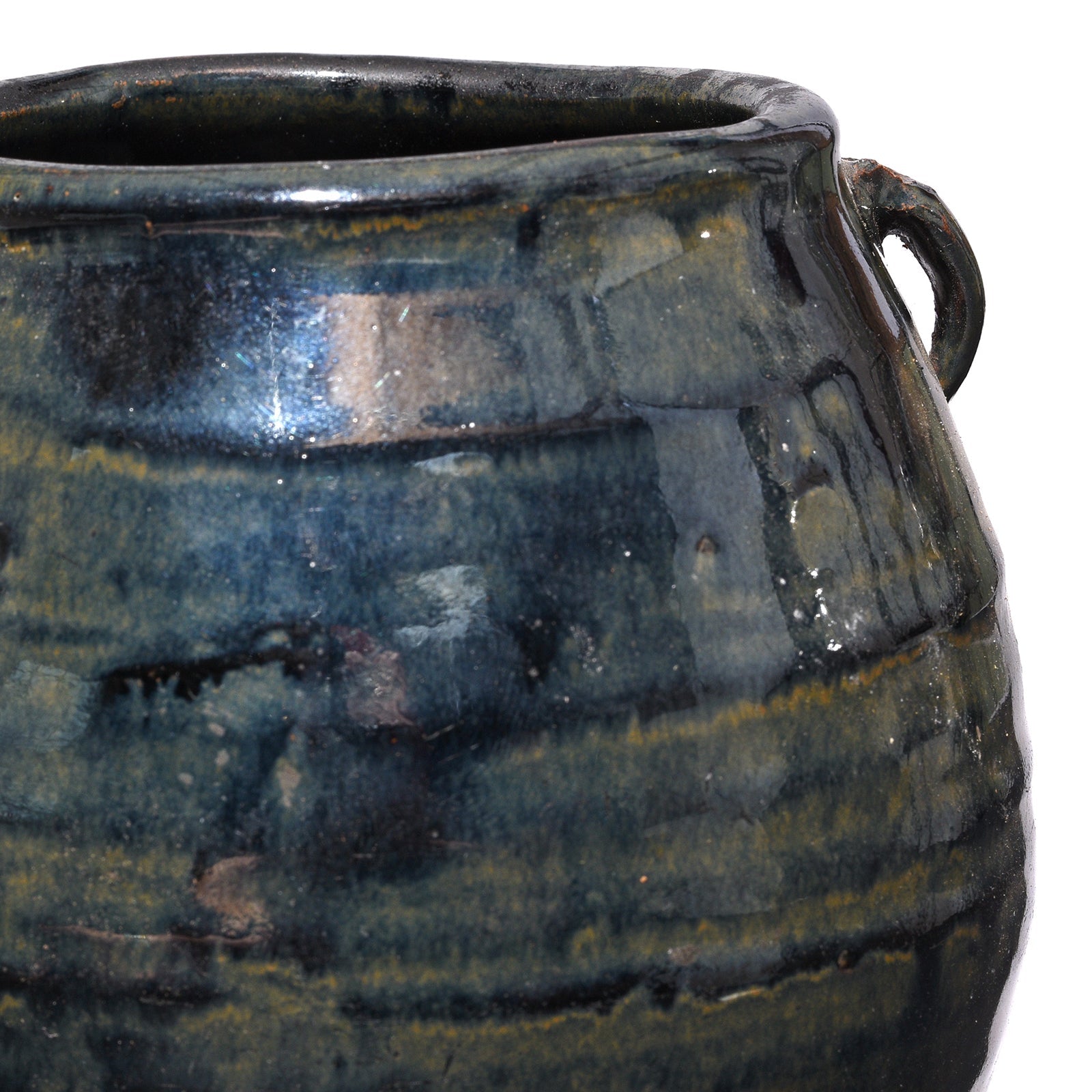 Black Glazed Stoneware Rice Storage Jar - 19th Century
