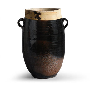 Black Glazed Stoneware Urn From Hebei - 19th Century