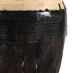 Black Glaze Wine Jar From Hebei - 19th Century