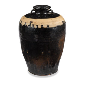 Black Glaze Wine Jar From Hebei - 19th Century