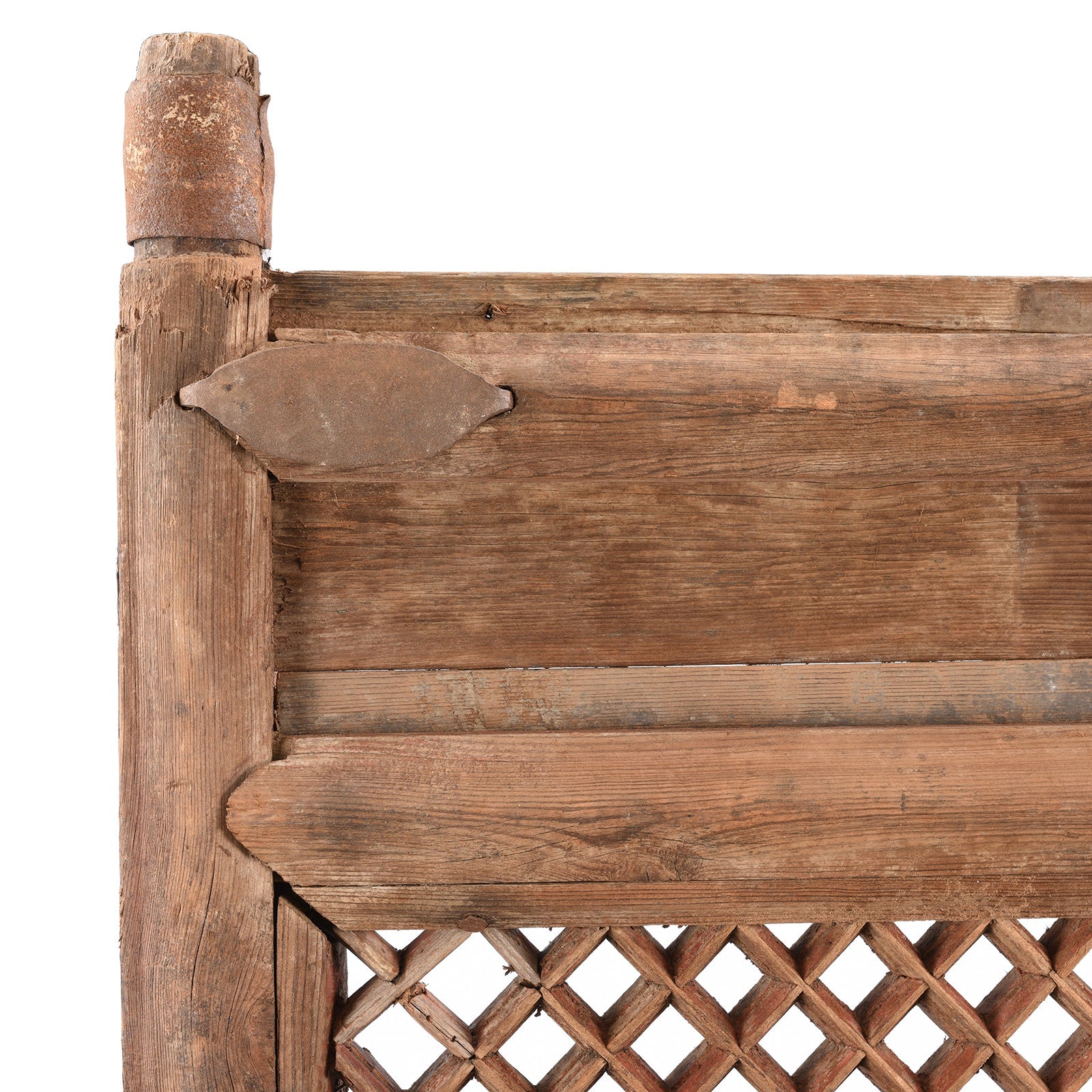 Old Yumu Elm Lattice Door Screen From Shanxi - 19thC