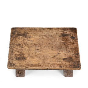 Rustic Low Farmhouse Stool From Shanxi - 19th Century