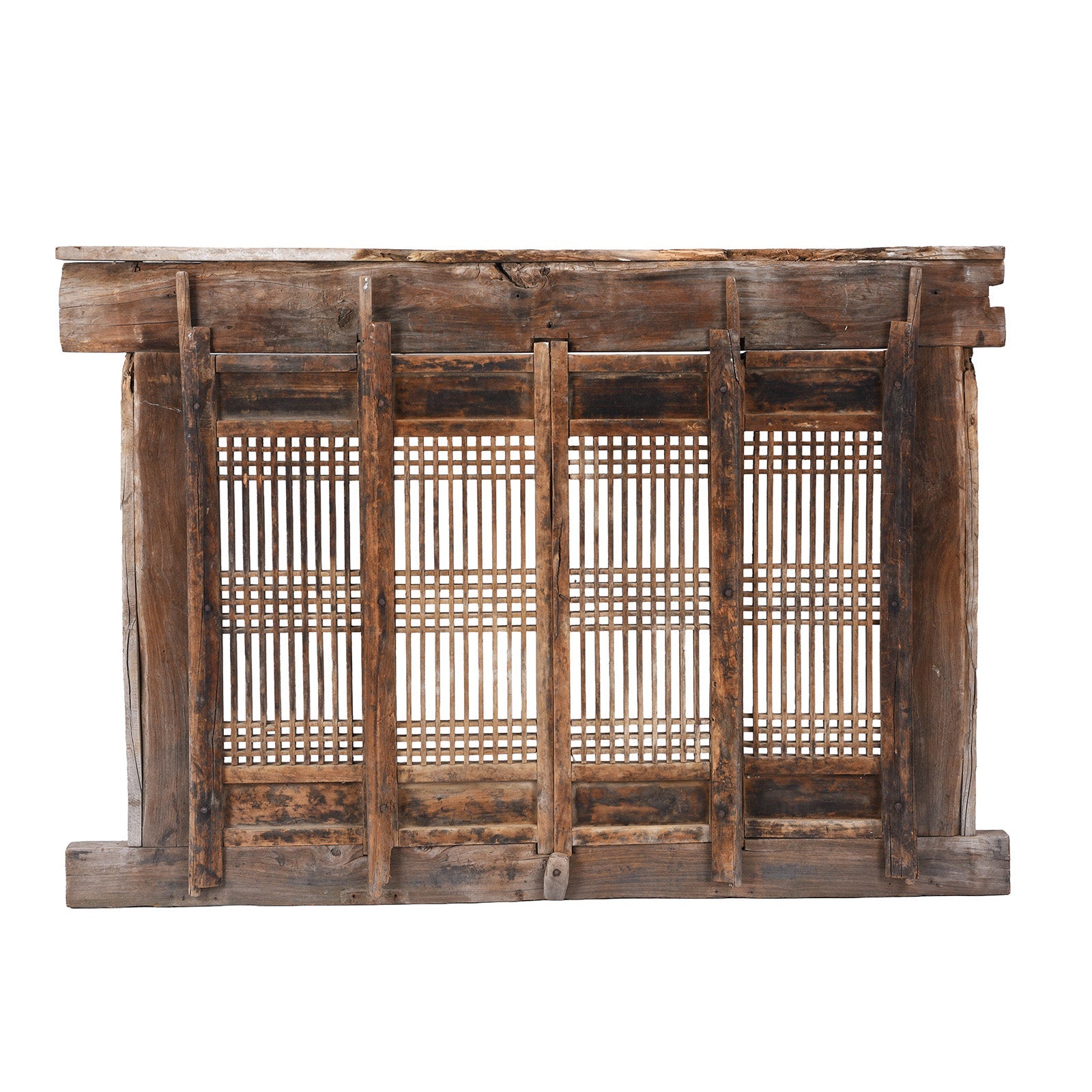 Old Yumu Window Shutter & Frame (Set Of 4) - 19th Century