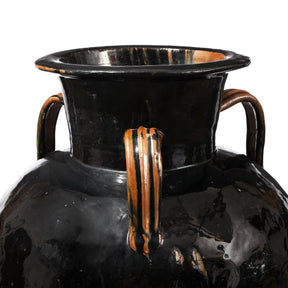 Black Glazed Stoneware Wine Jar From Hebei Province - 19th Century