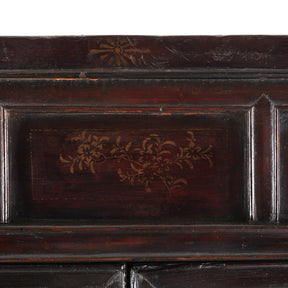 Chinese Black Lacquer Wedding Cabinet From Shanxi  - 19th Century