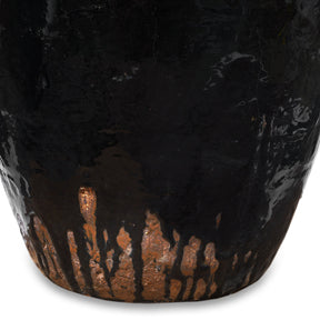 Large Black Glazed Stoneware Wine Jar - 19th Century