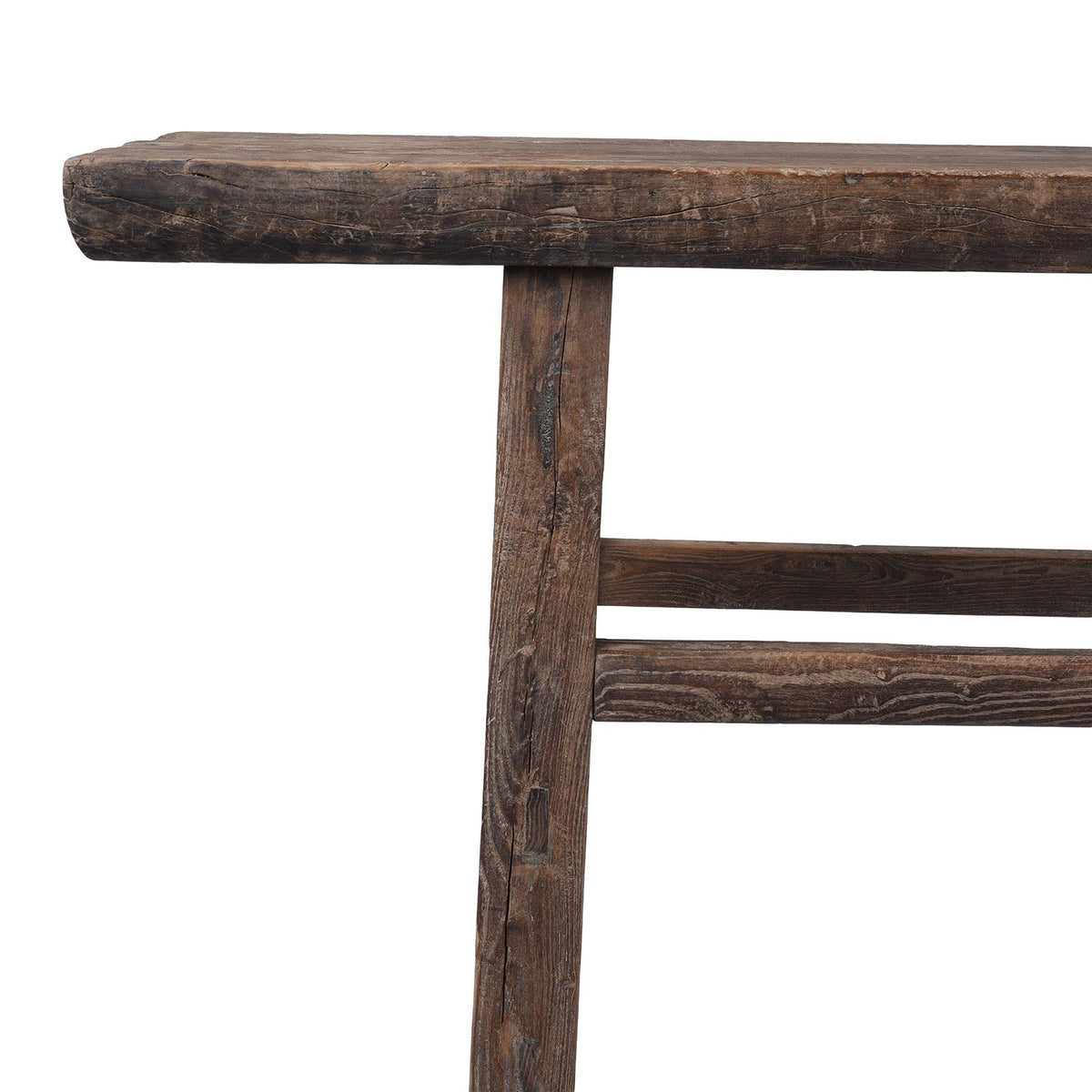 Walnut & Elm Farmhouse Console Table From Henan - Late 19th Century
