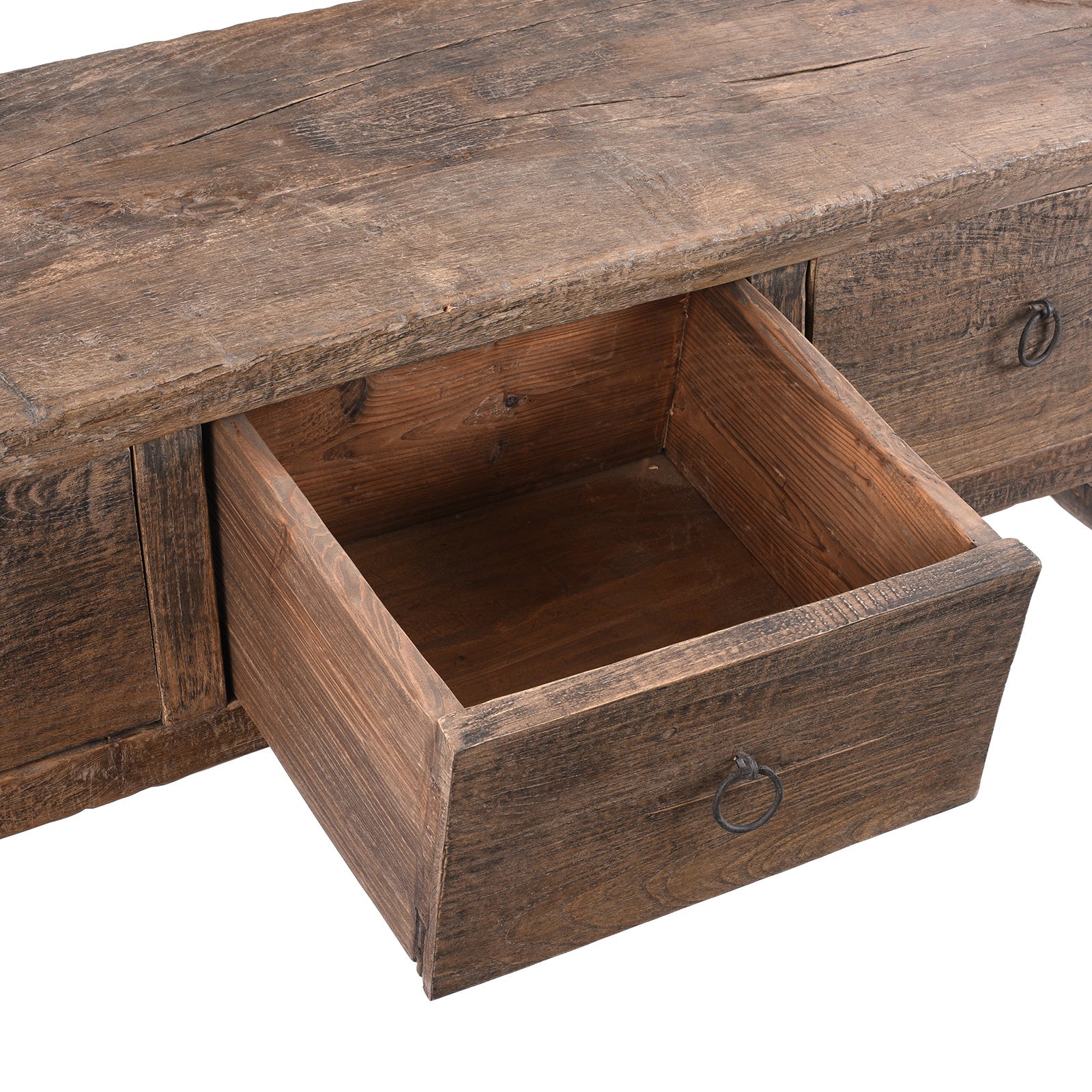 Rustic 3 Drawer Console Table - 19th Century