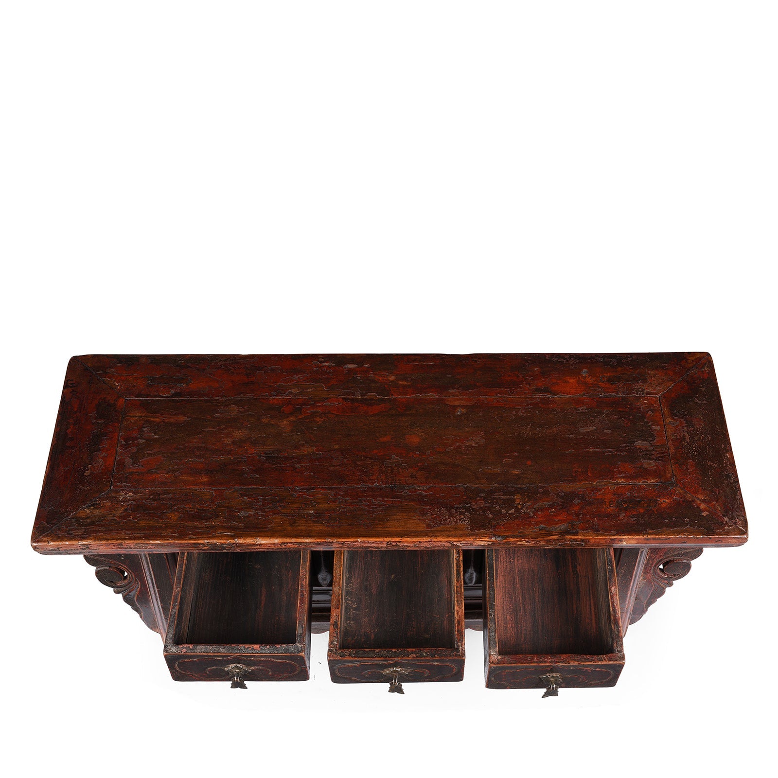 Red Lacquer Kang Table From Shanxi - Mid 19thC