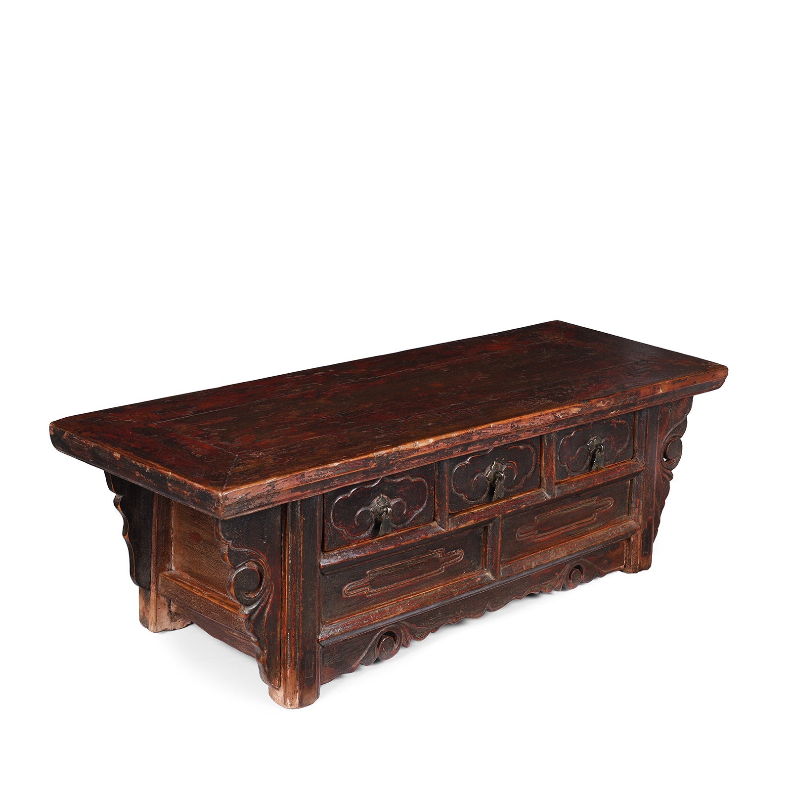 Red Lacquer Kang Table From Shanxi - Mid 19thC