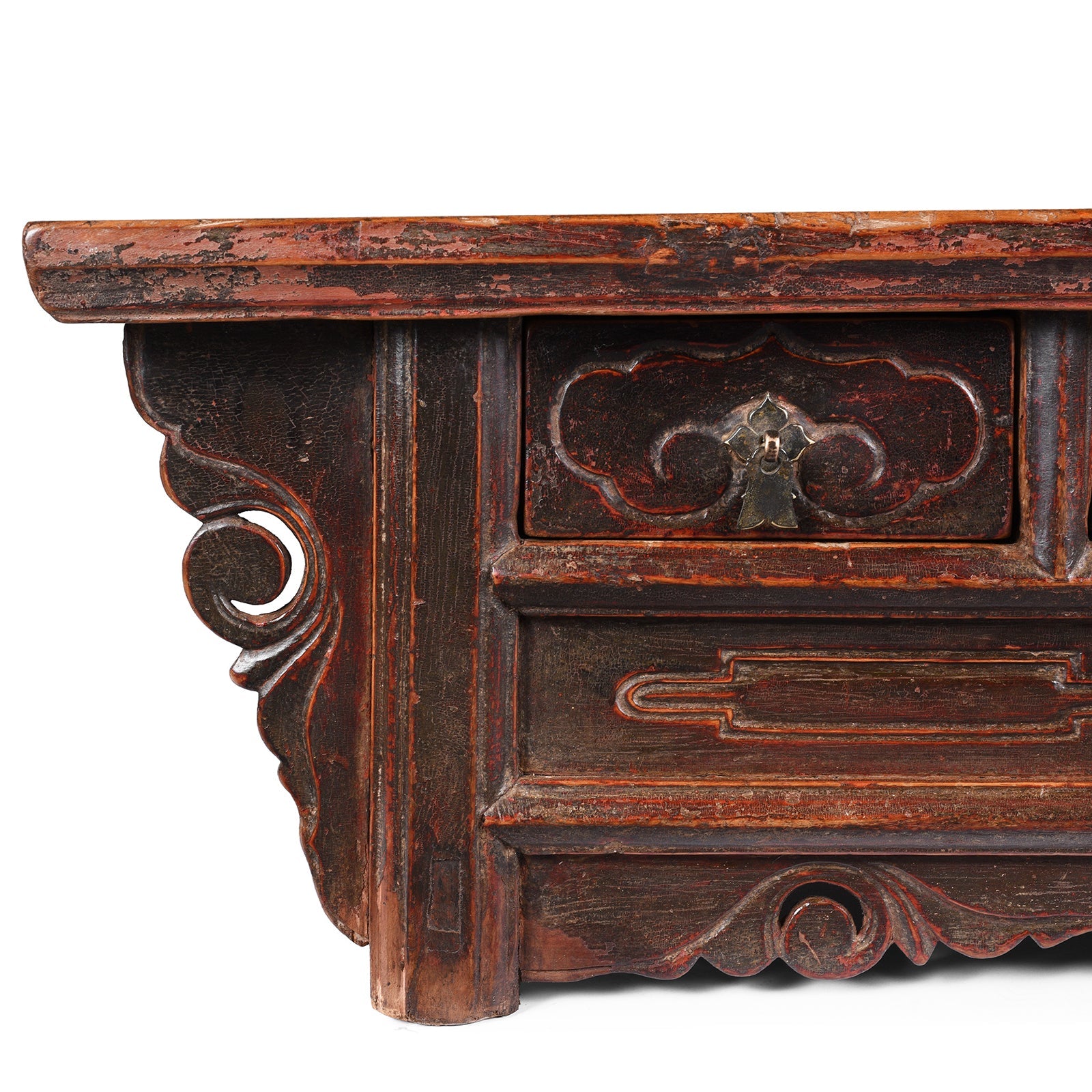 Red Lacquer Kang Table From Shanxi - Mid 19thC