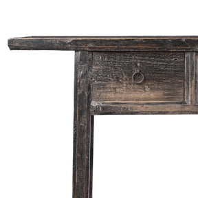 Black Lacquer Console Table With 5 Drawers - 19th Century