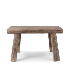 Rustic Low Farmhouse Stool From Shanxi - 19th Century