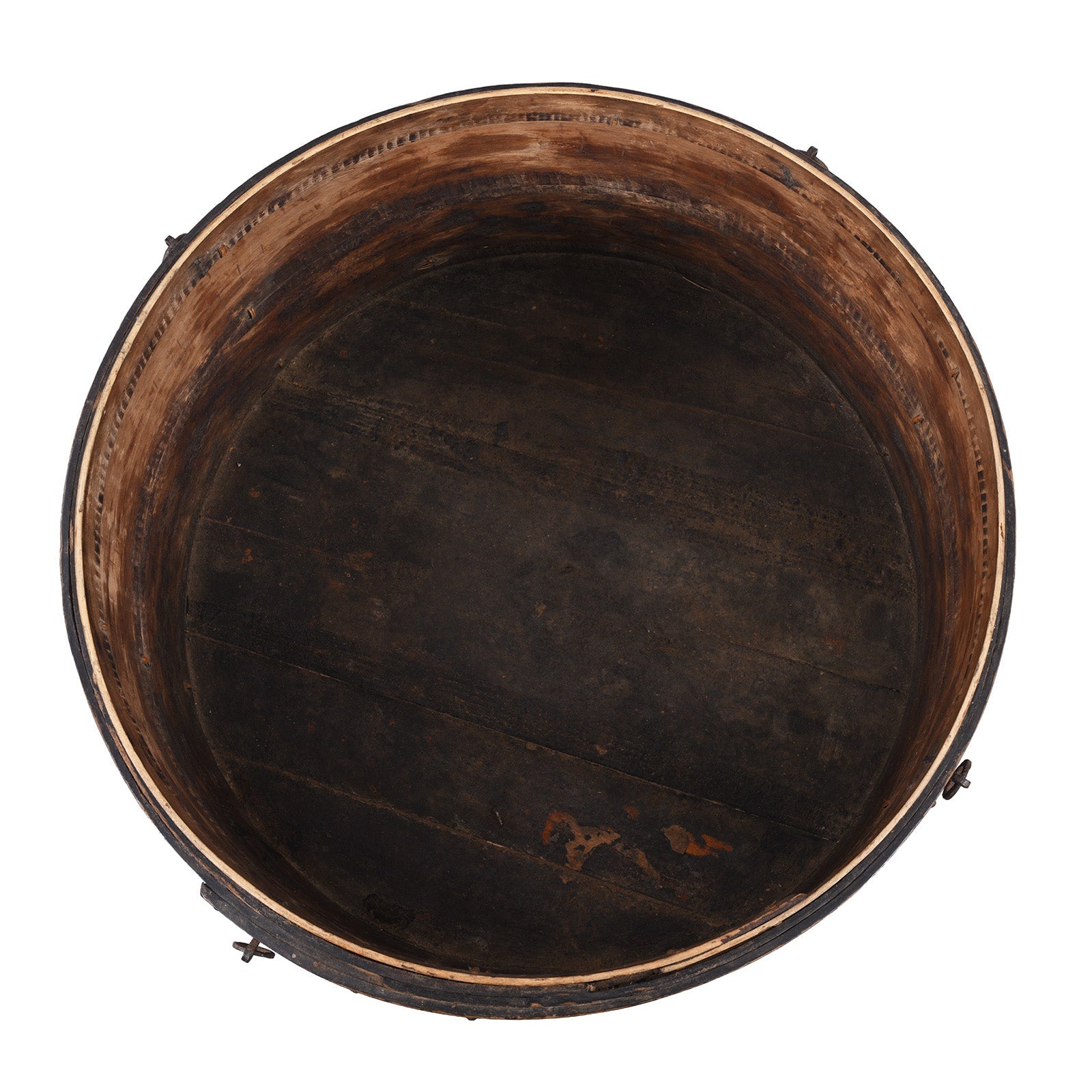 Painted Willow Hat Box From Shanxi - 19th Century