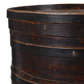 Painted Willow Hat Box From Shanxi - 19th Century