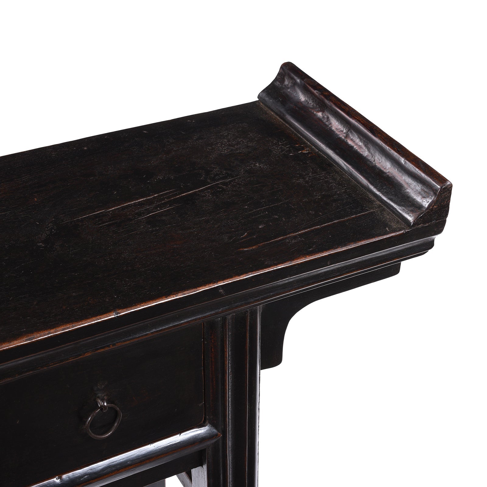 Black Lacquer 3 Drawer Console Table - 19th Century