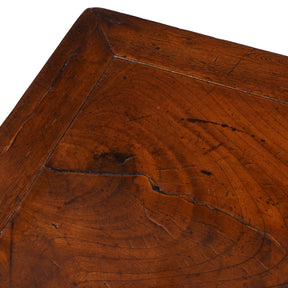 Red Elm Square Side Table From Jiangsu - 19th Century