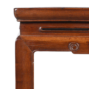 Red Elm Square Side Table From Jiangsu - 19th Century