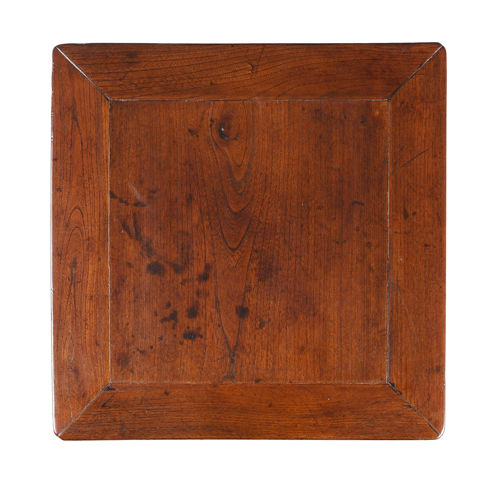 Red Elm Square Side Table From Jiangsu - 19th Century