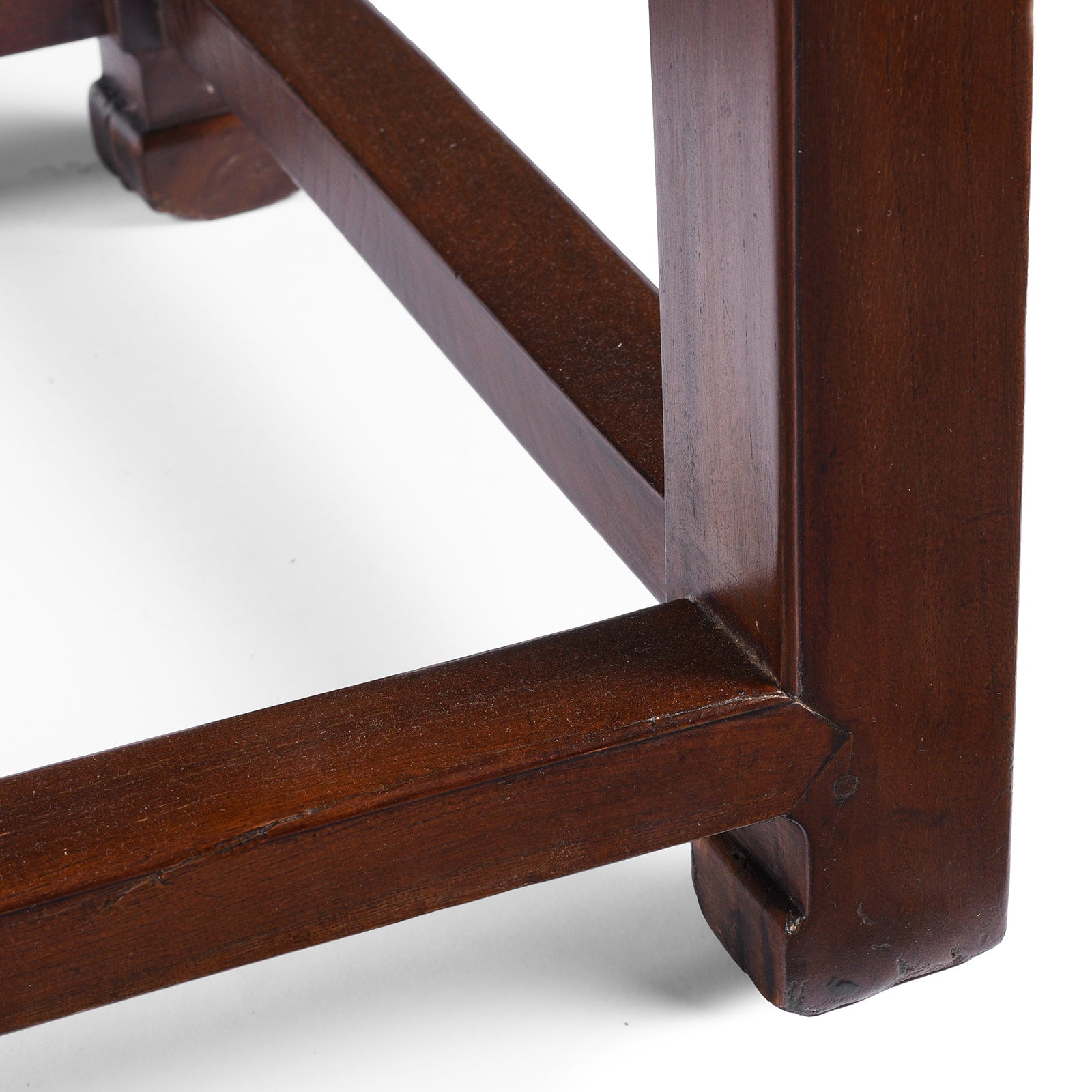 Red Elm Square Side Table From Jiangsu - 19th Century