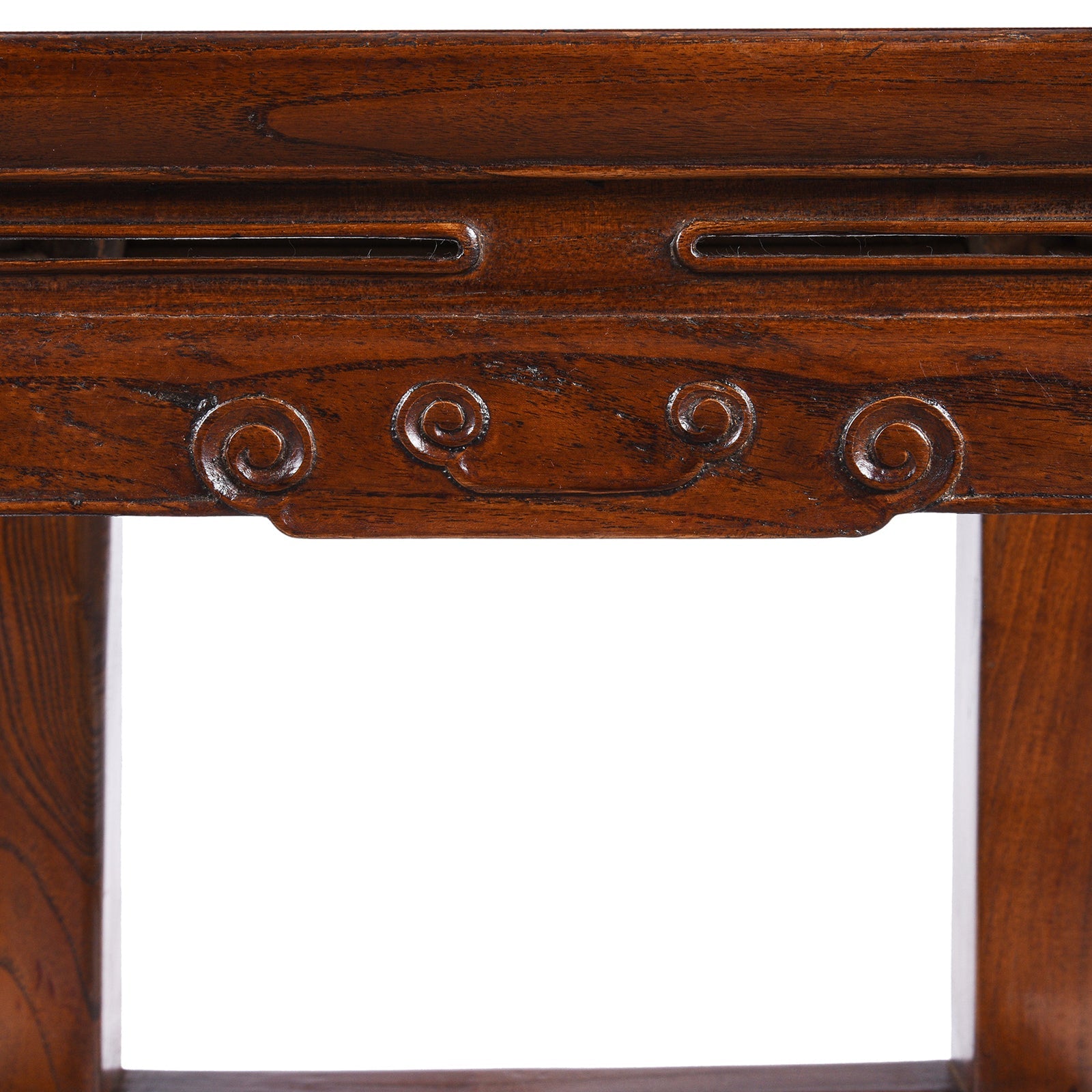 Red Elm Square Side Table From Jiangsu - 19th Century