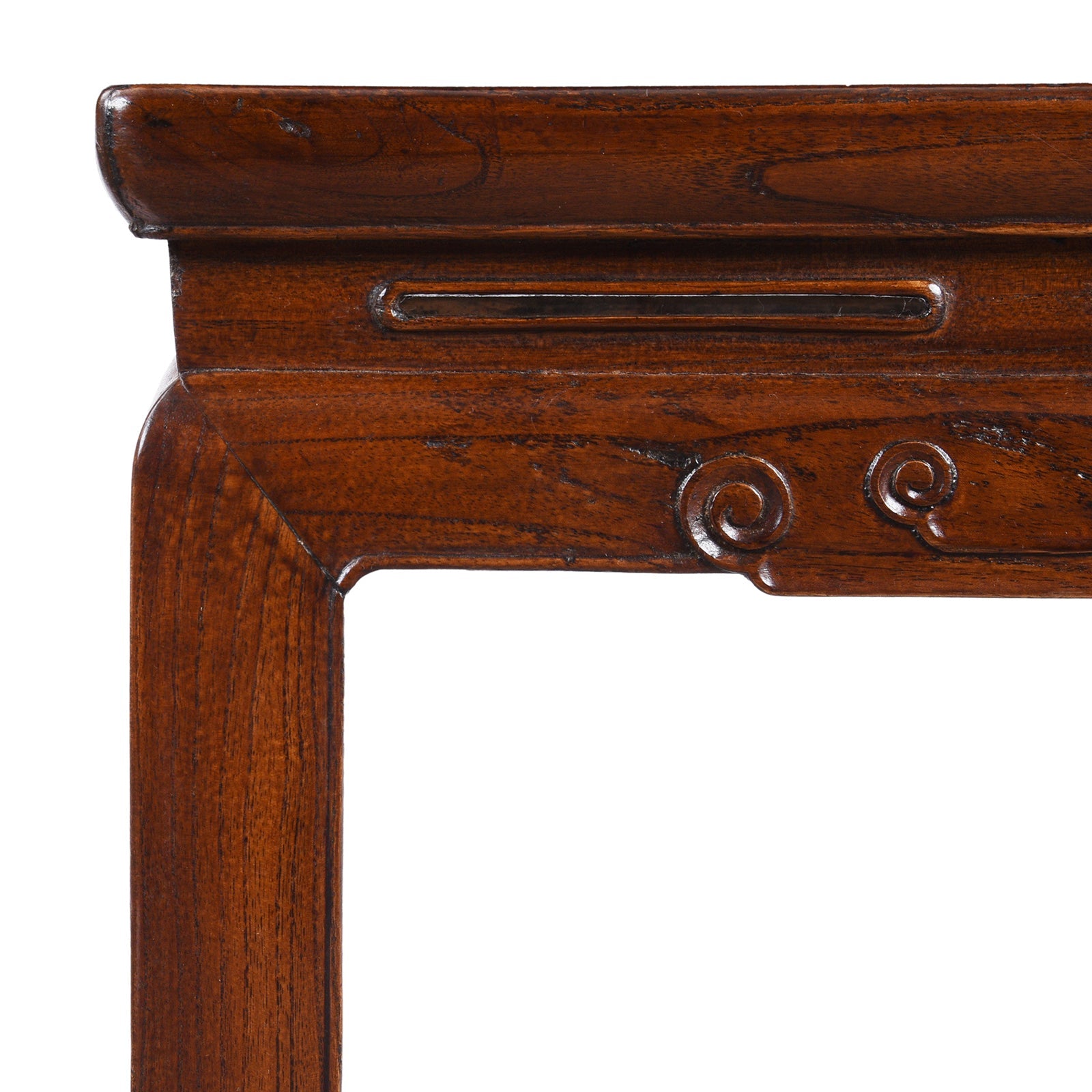 Red Elm Square Side Table From Jiangsu - 19th Century