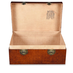 Tan Leather Trunk From Shanghai - Ca 1900