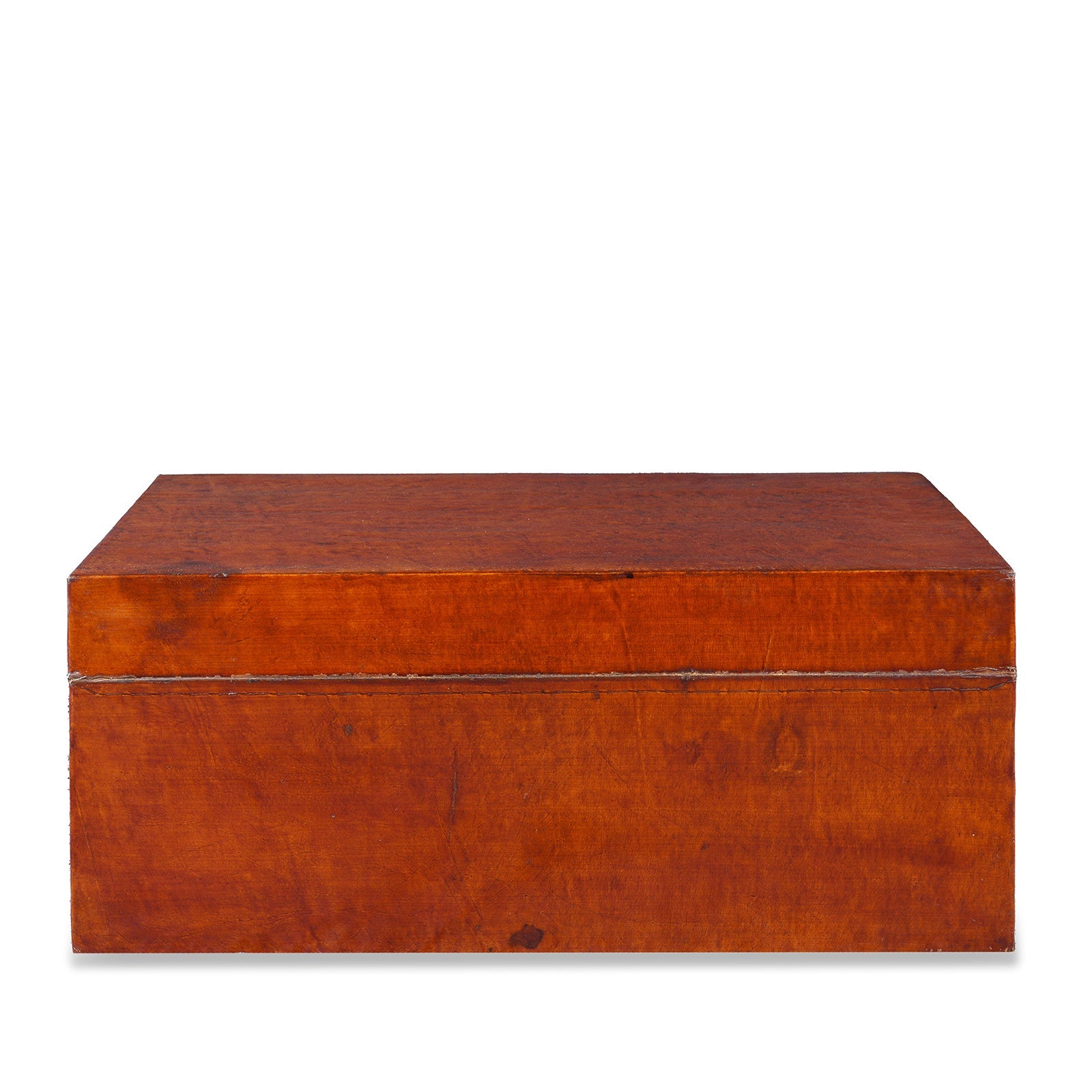 Tan Leather Trunk From Shanghai - Ca 1900