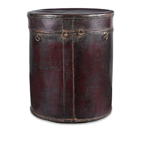 Leather Hat Box From Shanghai  - 19th Century
