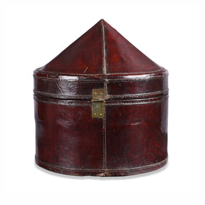 Pointed Leather Hat Box From Shanghai - 19th Century