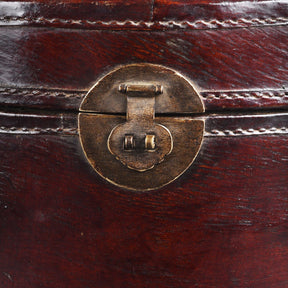 Pointed Leather Hat Box From Shanghai - 19th Century